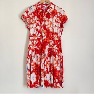 Diane von Furstsenberg drop waist bright floral dress, size 12